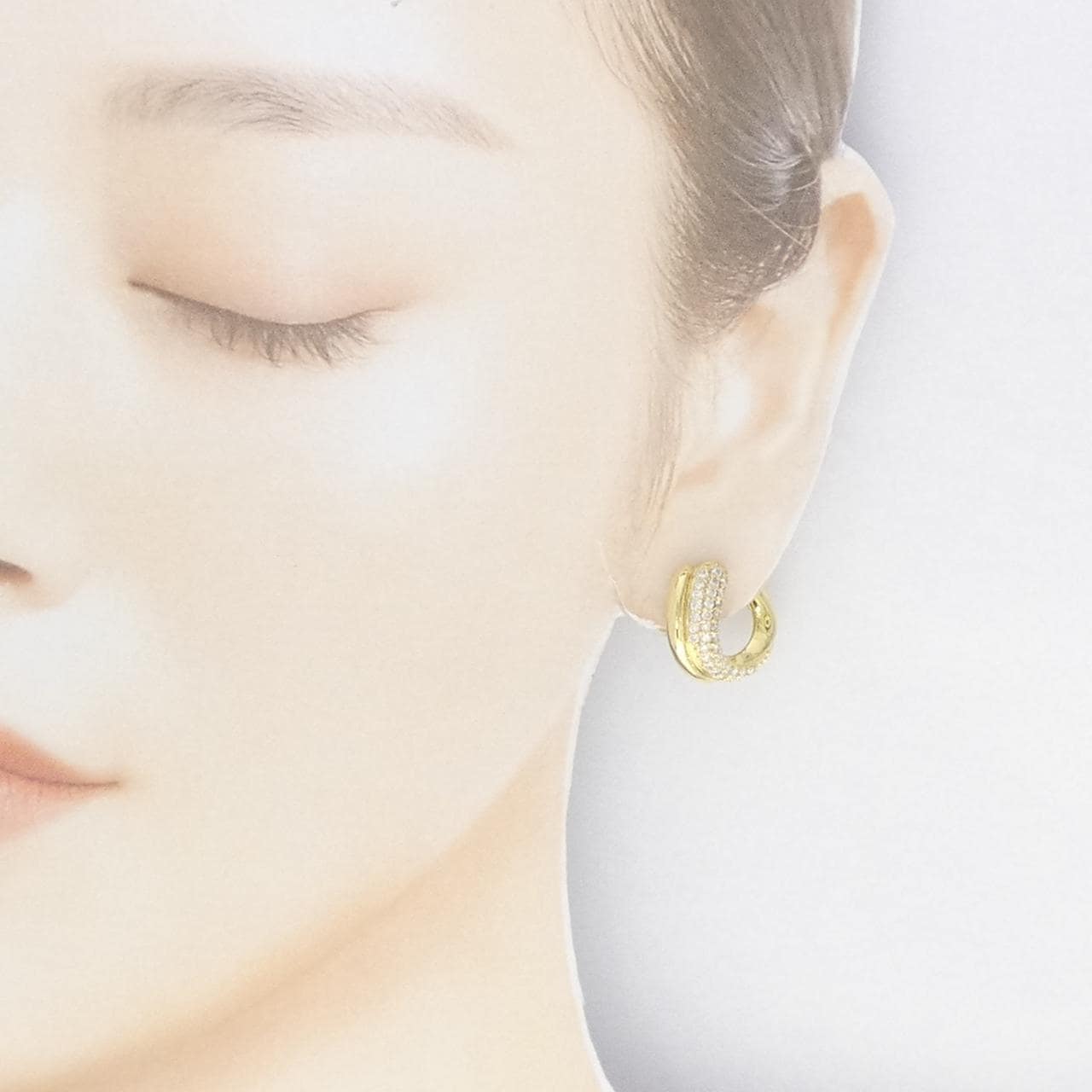 K18YG钻石耳环/耳夹0.90CT