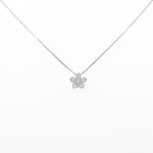 K18WG フラワー ダイヤモンド ネックレス 0.70CT