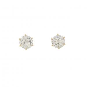 【リメイク】K18YG/ST ダイヤモンド ピアス 1.028CT 1.046CT F-G I1 EX-VG