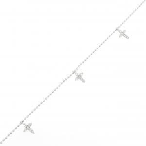 K14WG クロス ダイヤモンド ブレスレット 0.15CT
