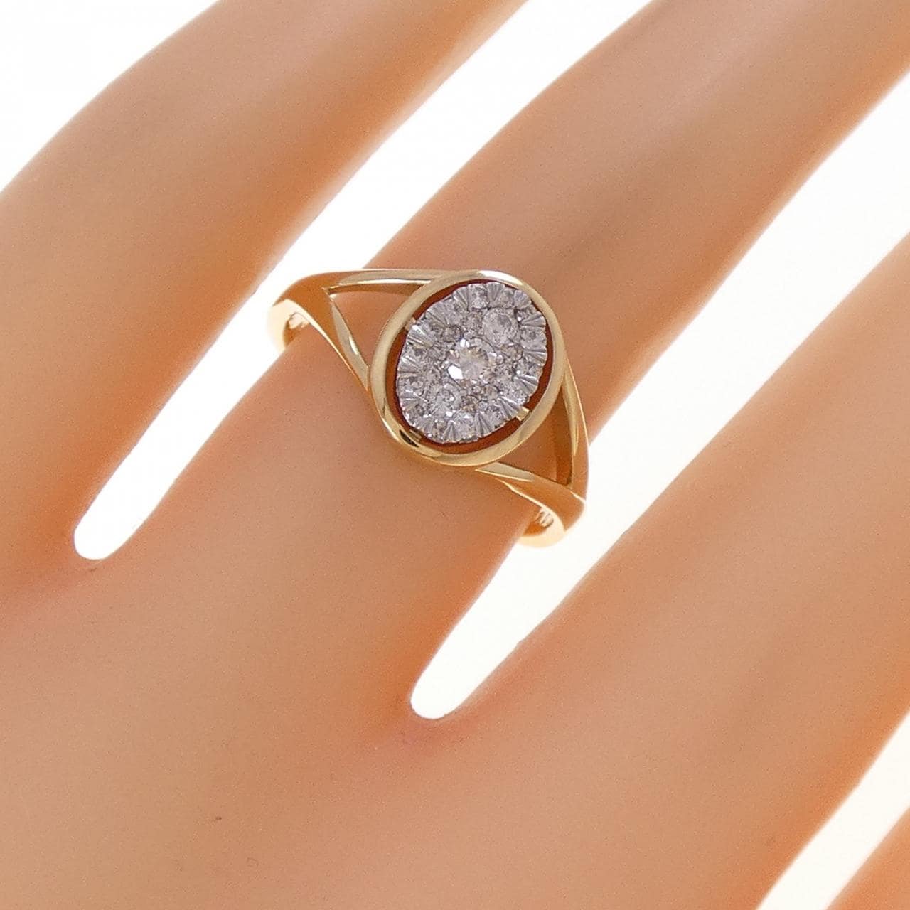 K18YG/PT900 ダイヤモンド リング 0.20CT