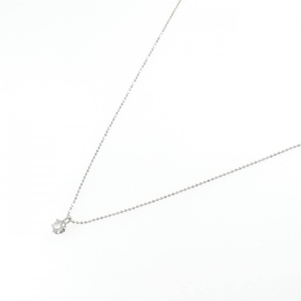 K18WG ソリティア ダイヤモンド ネックレス 0.10CT
