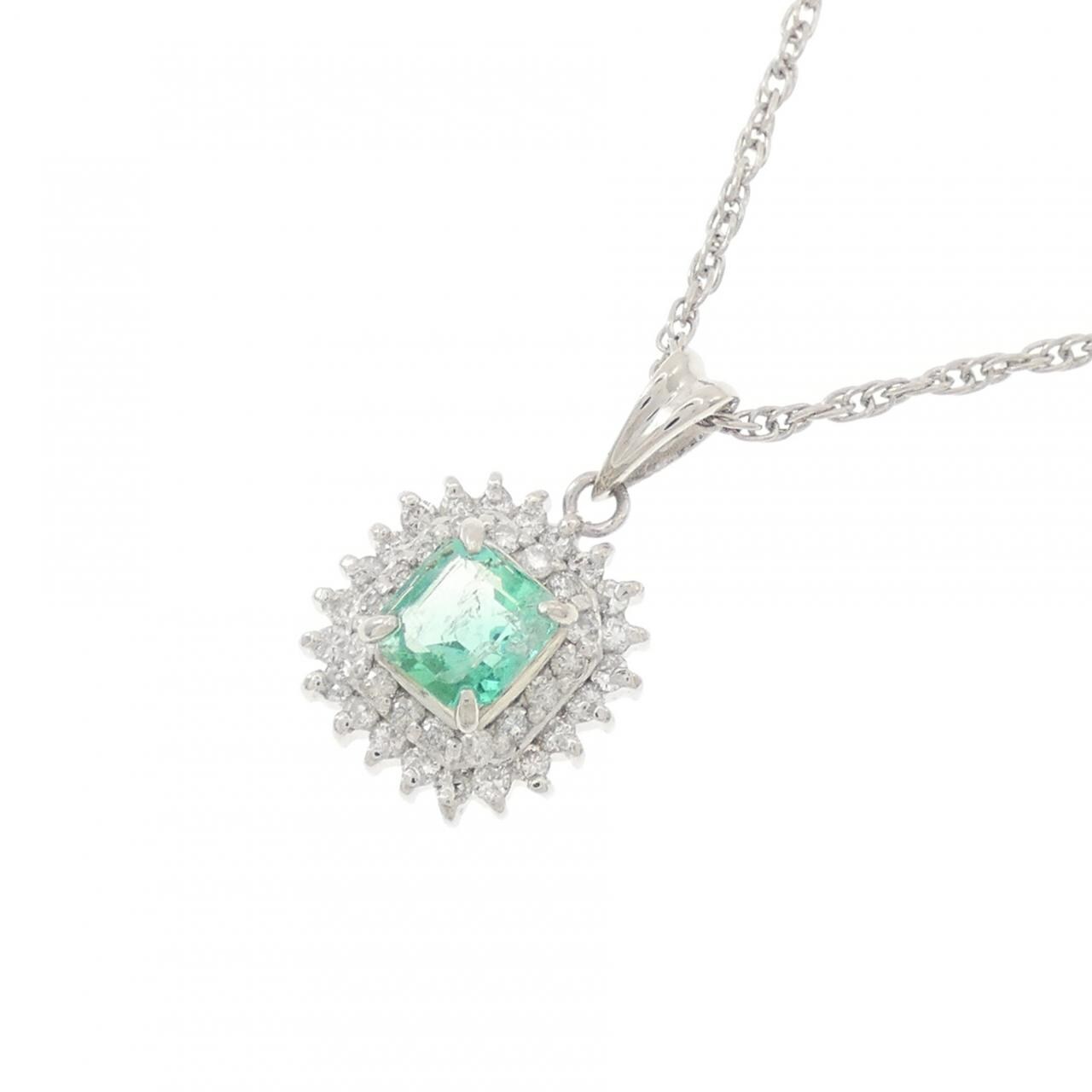 PT900/PT850 エメラルド ネックレス 0.43CT
