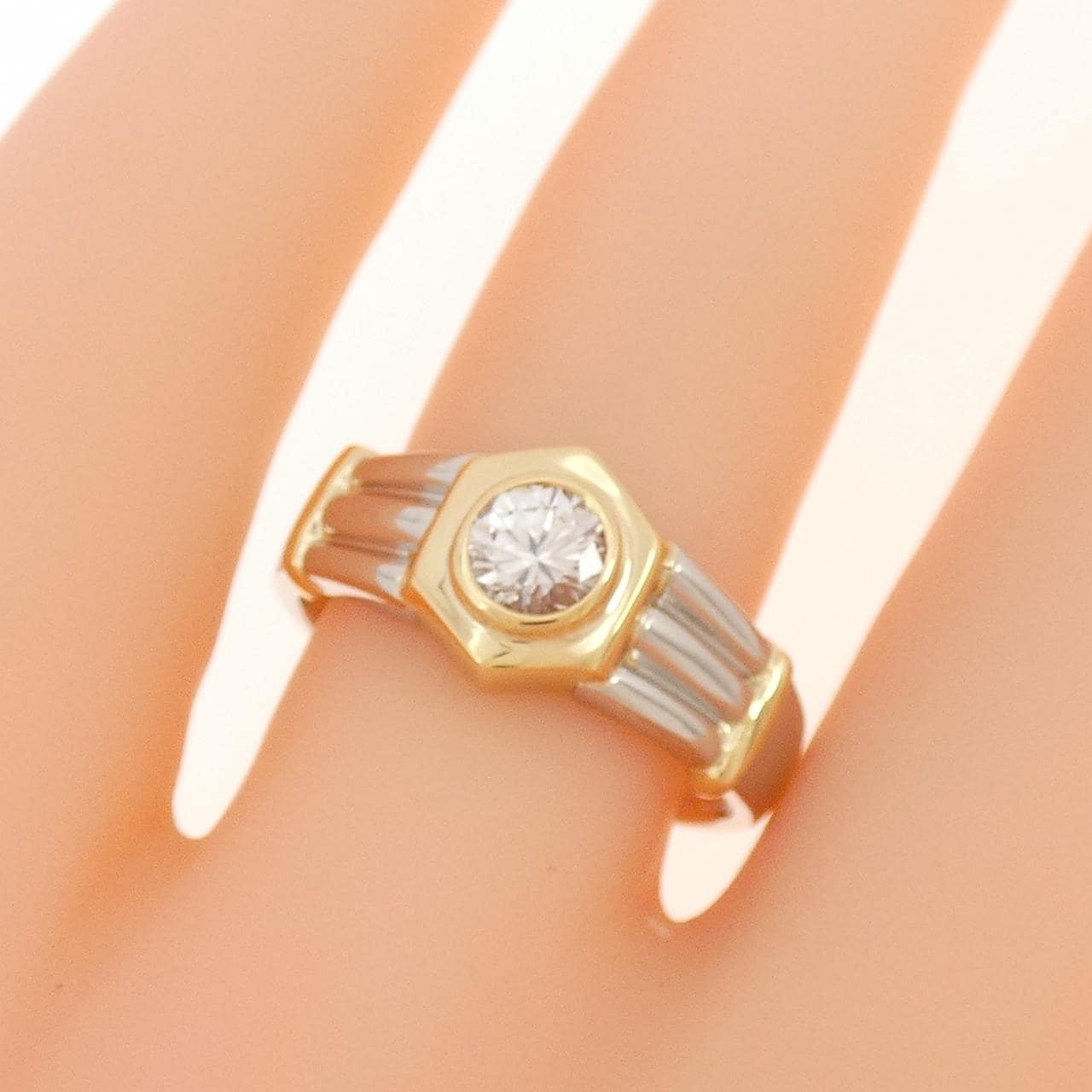 PT900/K18YG ダイヤモンド リング 0.33CT