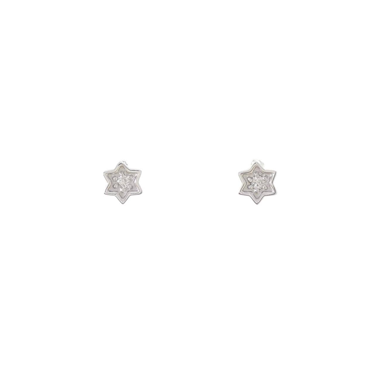 K18WG ダイヤモンド ピアス 0.04CT