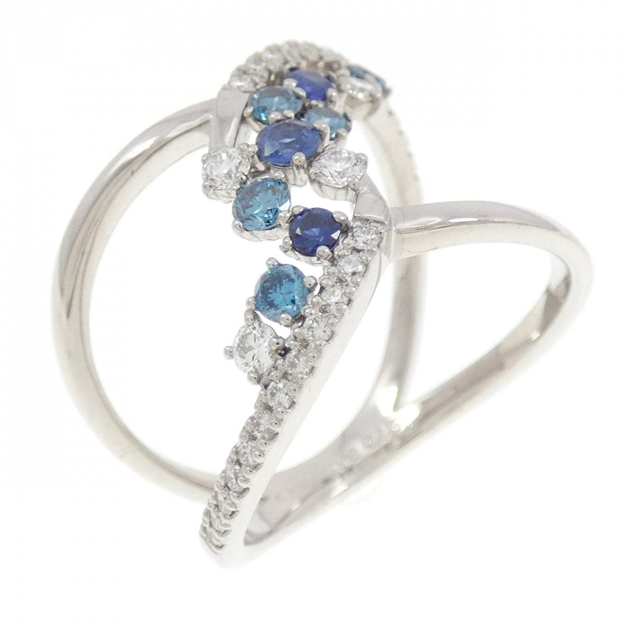 K18WG サファイヤ リング 0.18CT