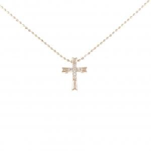 K10PG クロス ダイヤモンド ネックレス 0.04CT
