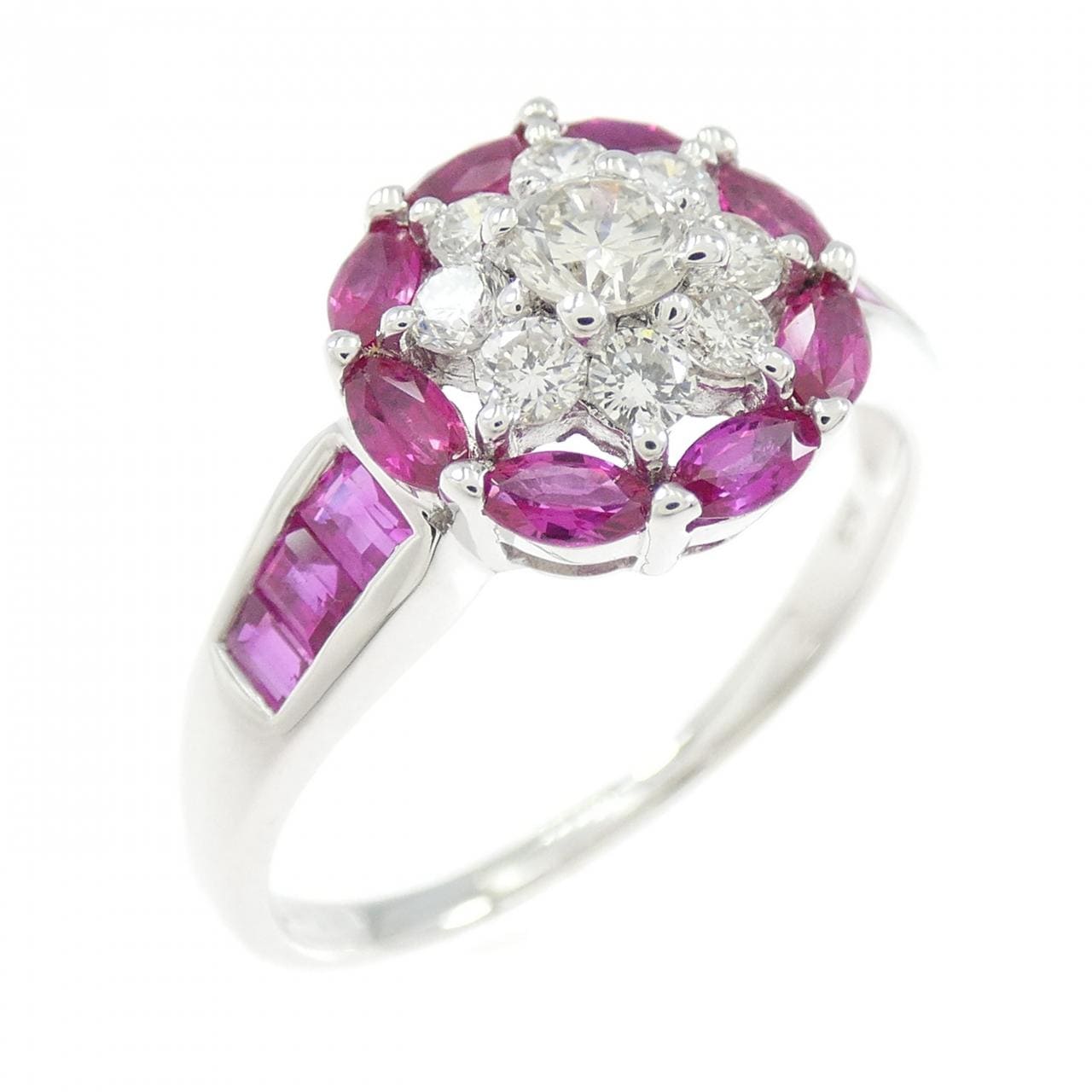 K18WG ルビー リング 1.11CT