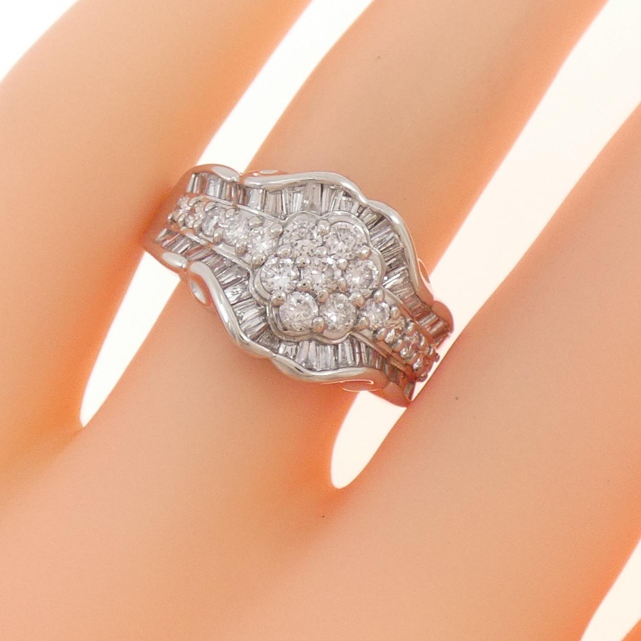 PT900 フラワー ダイヤモンド リング 1.20CT