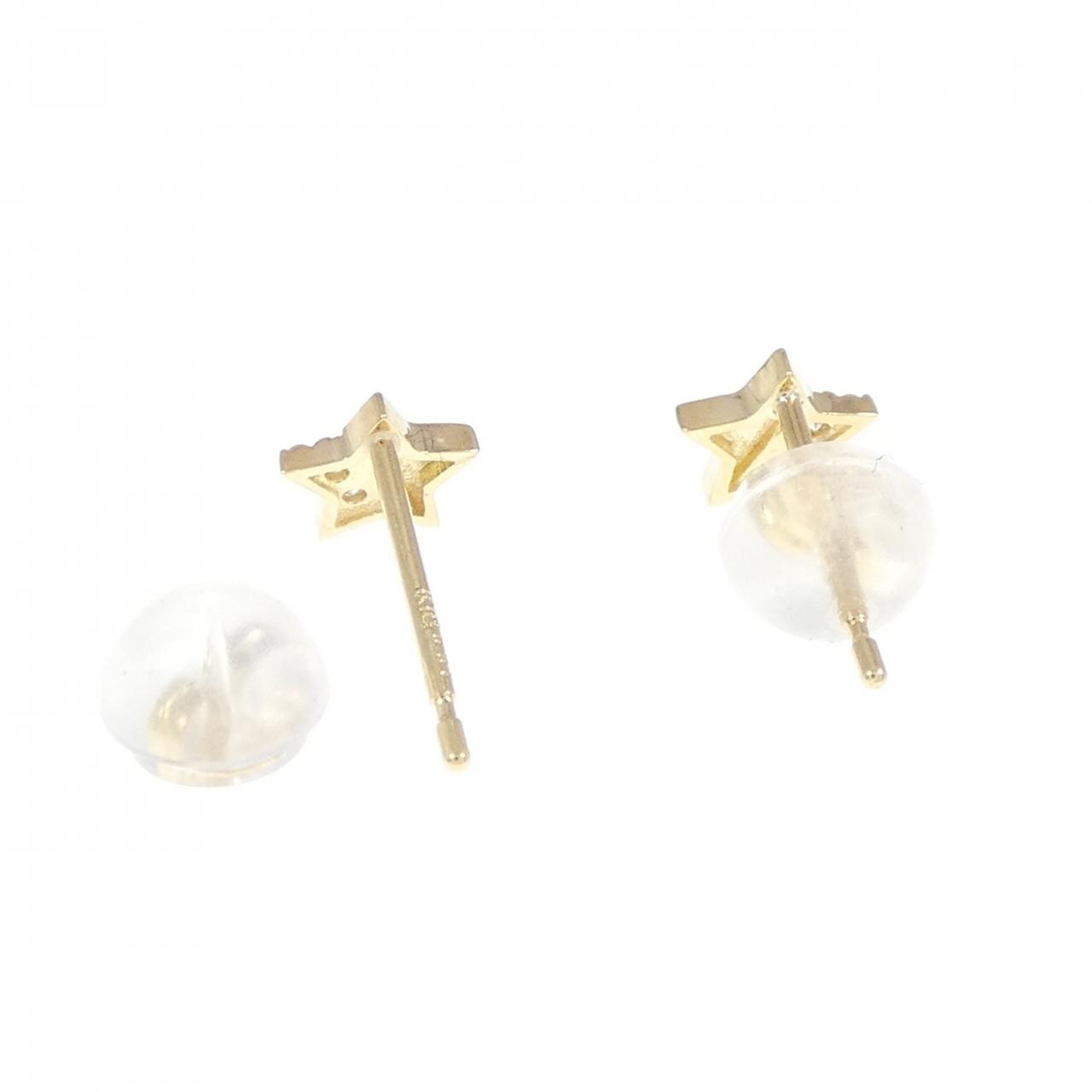 [新品] K18YG 星形钻石耳环 0.02CT