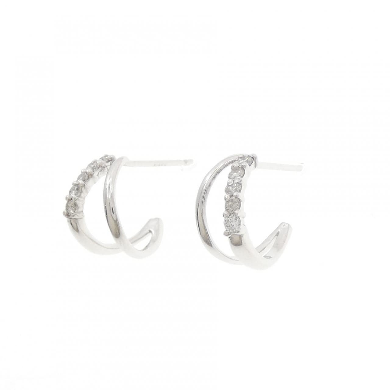 K18WG/K14WG ダイヤモンド ピアス 0.20CT