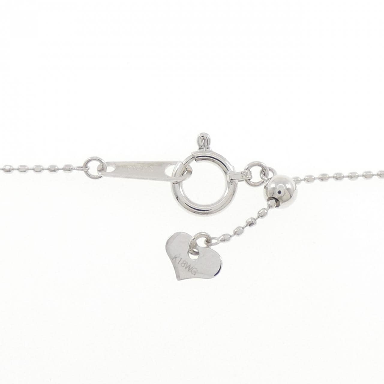 K18WG クラウン ダイヤモンド ネックレス 0.06CT