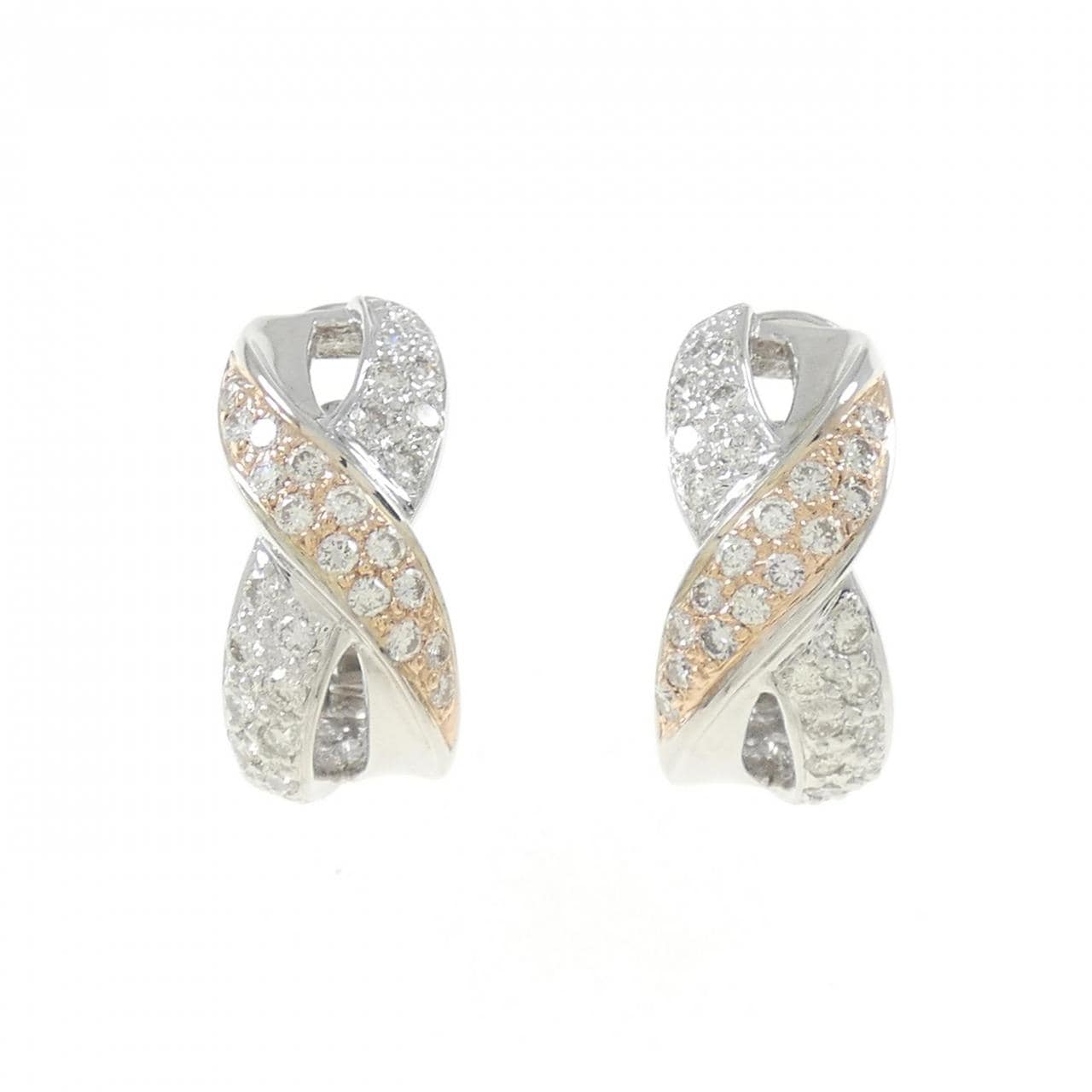 K18WG/K18PG ダイヤモンド ピアス 0.81CT