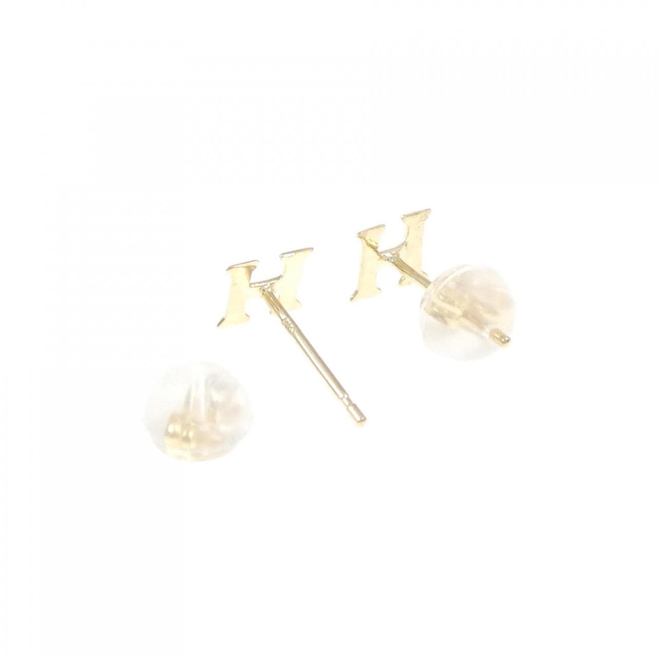 K18YG イニシャルH ピアス