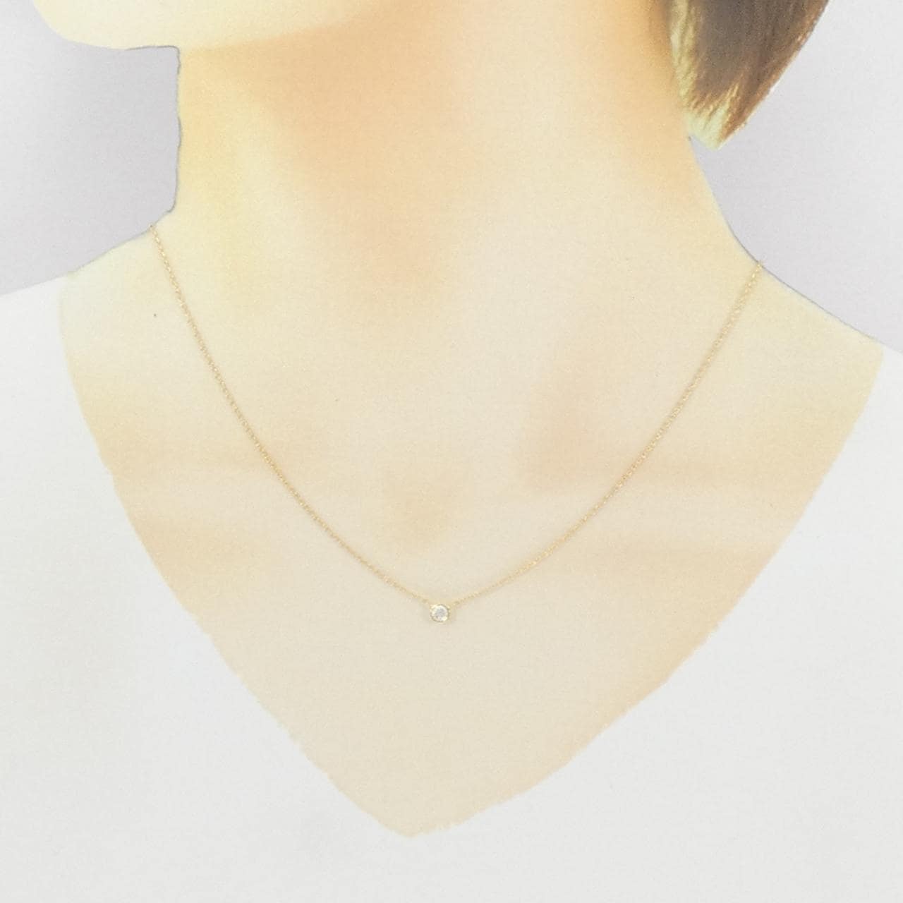K18YG ダイヤモンド ネックレス 0.15CT
