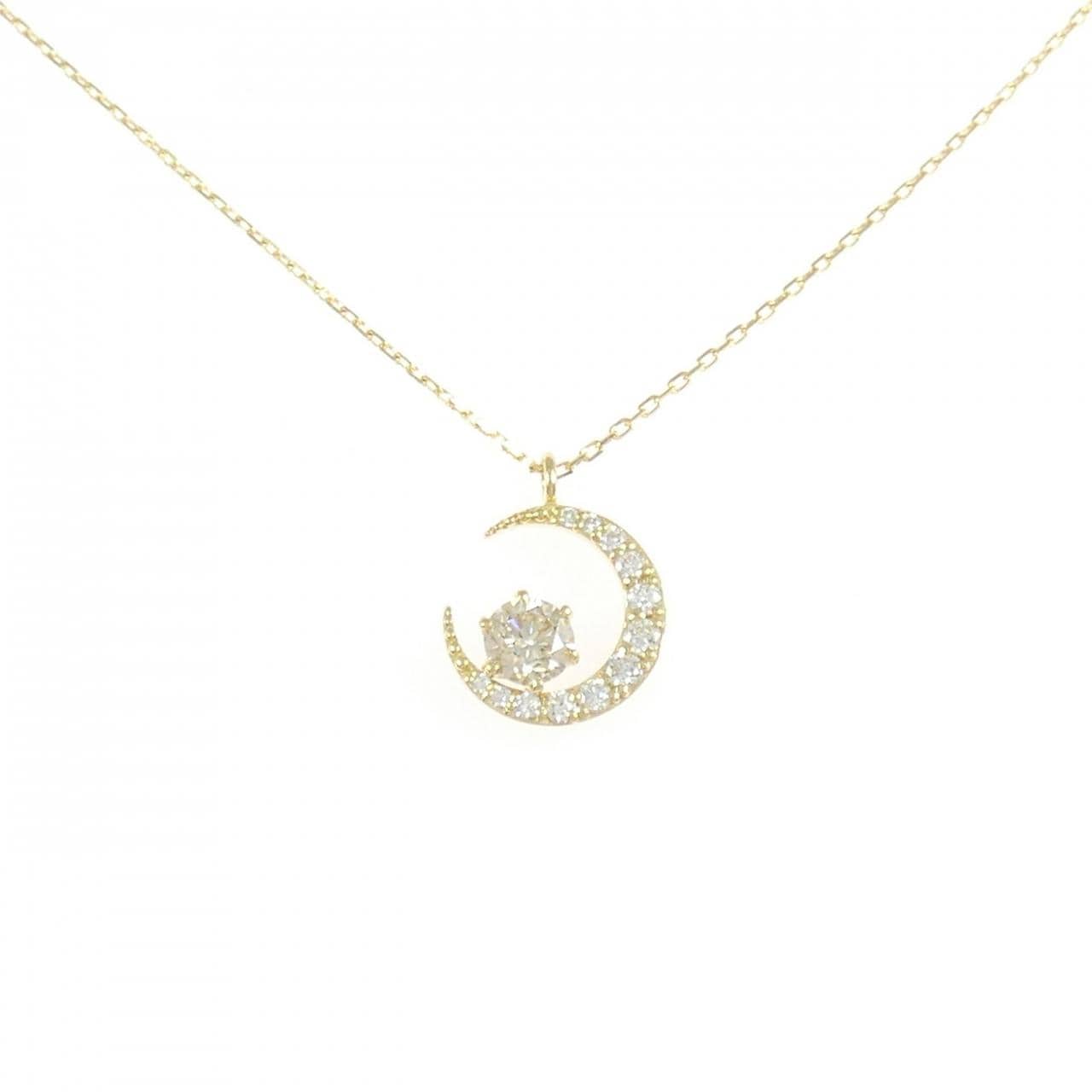 K18YG ムーン ダイヤモンド ネックレス 0.33CT