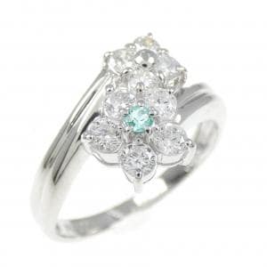 PT900 フラワー トルマリン リング 0.03CT