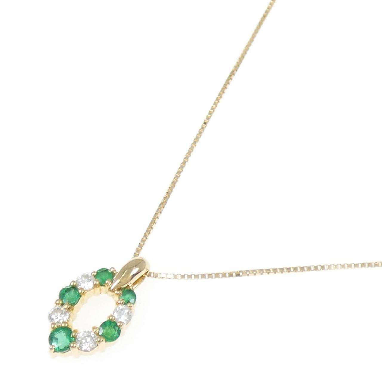 K18YG emerald necklace 0.41CT