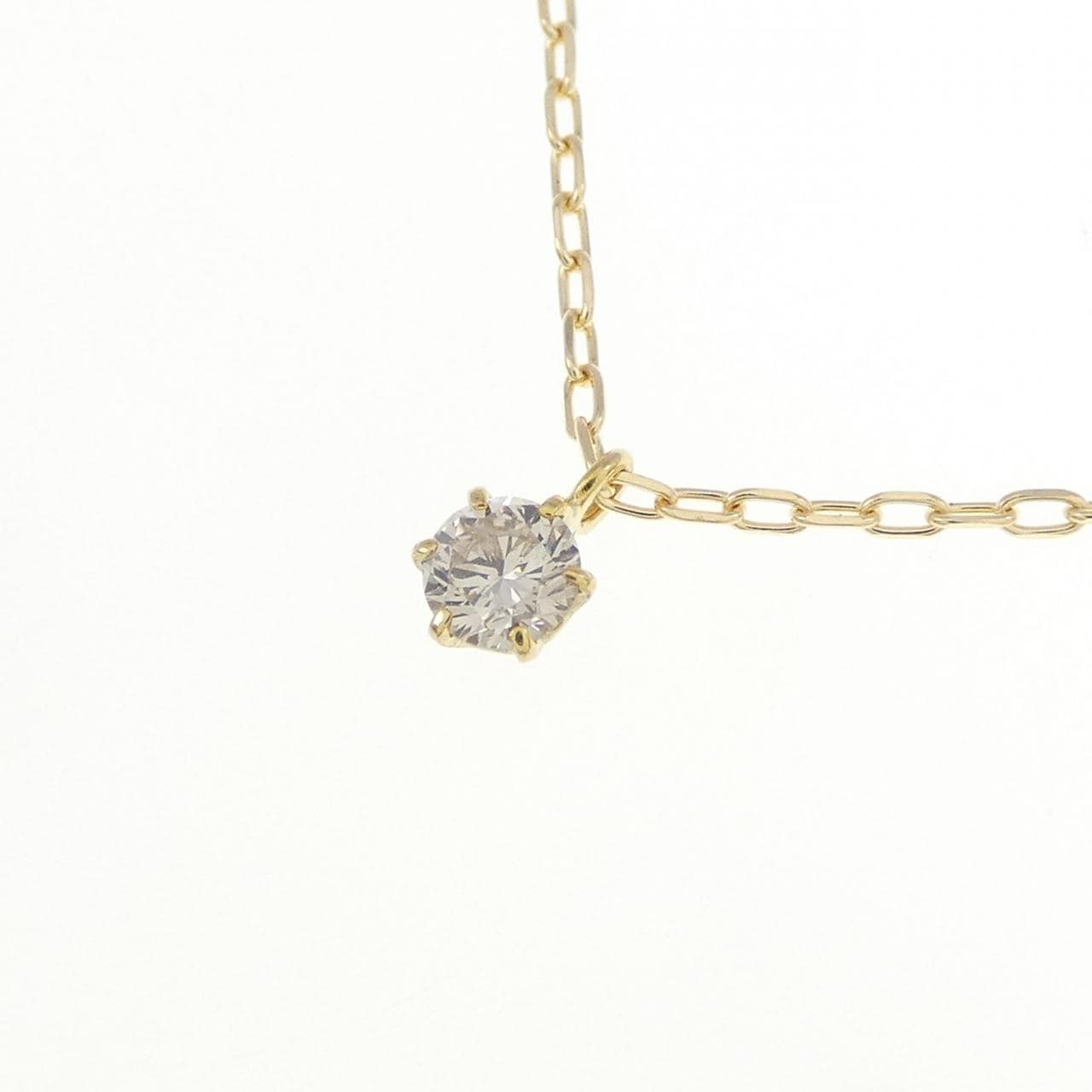 K18YG ソリティア ダイヤモンド ネックレス 0.11CT
