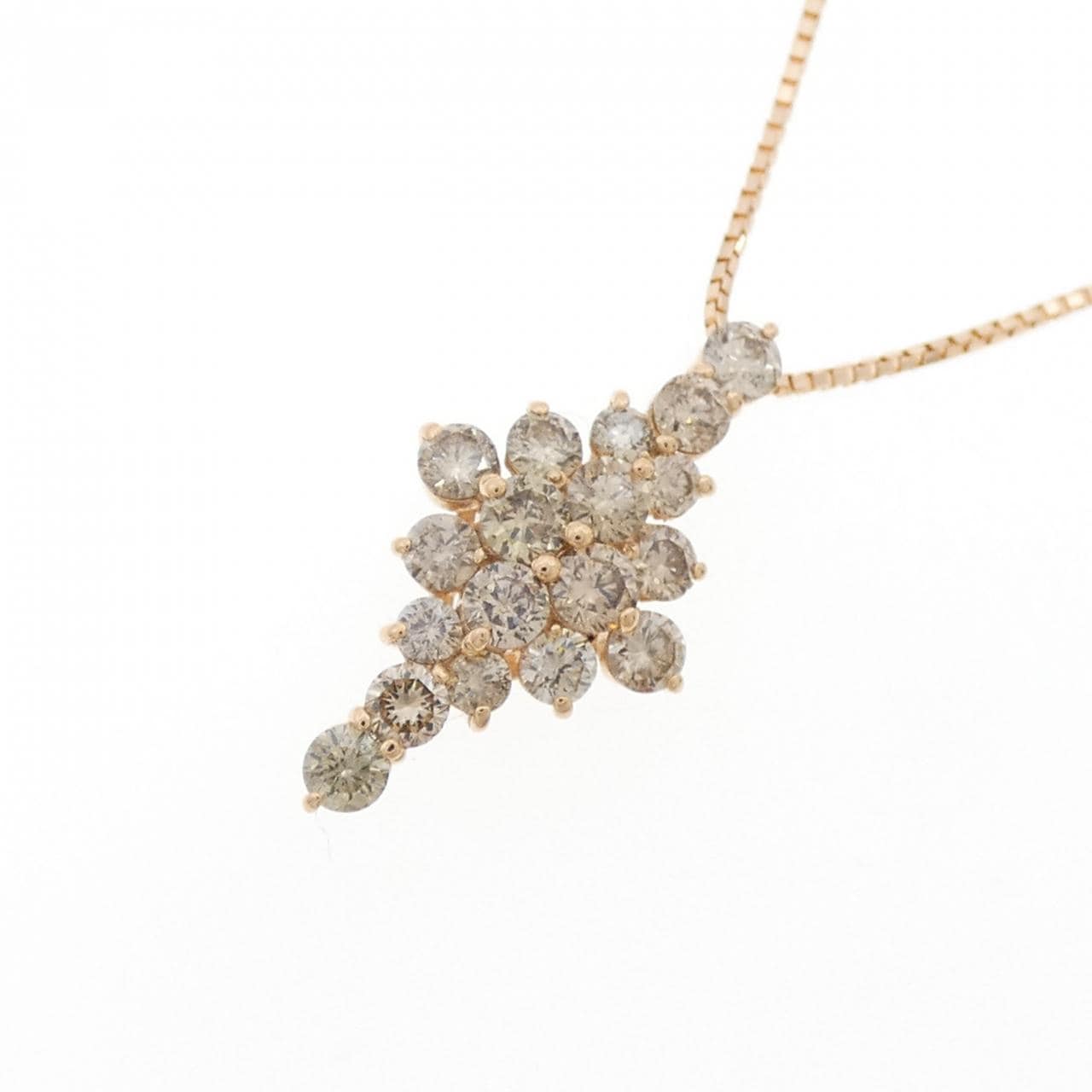 K18PG ダイヤモンド ネックレス 0.90CT