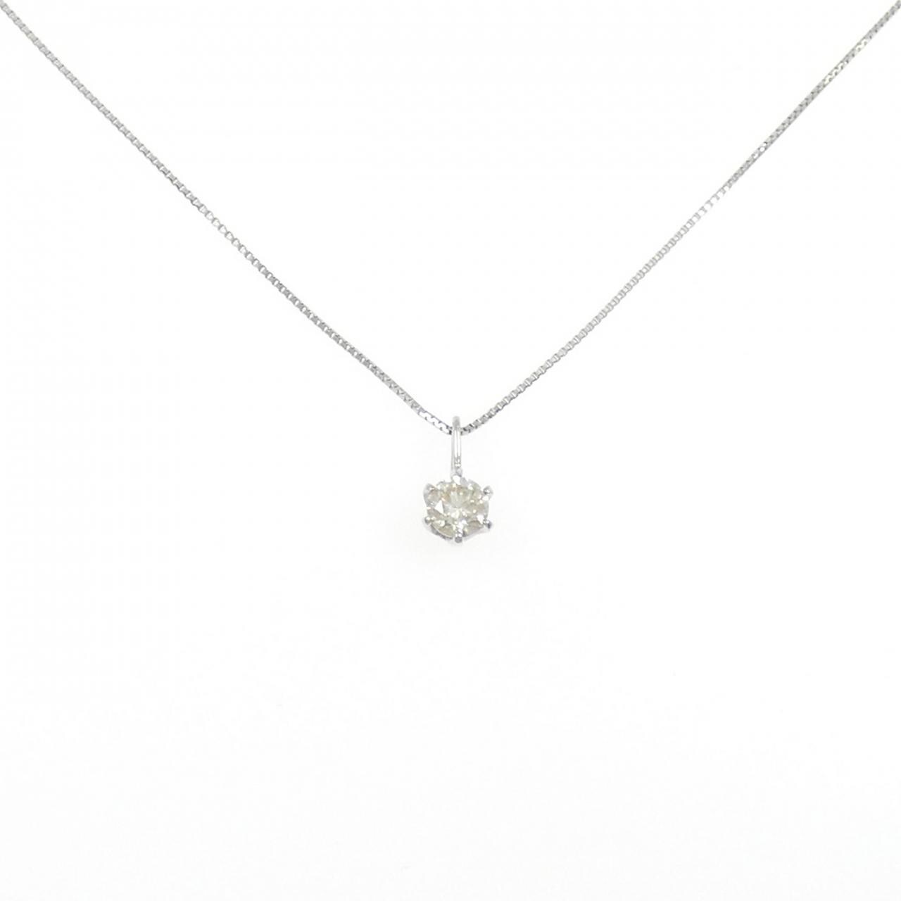 PT900/PT850 ソリティア ダイヤモンド ネックレス 0.30CT