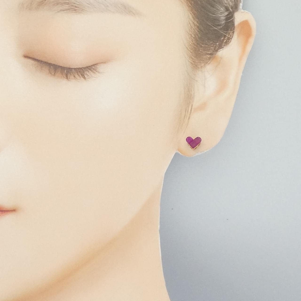 K14PG红宝石耳钉1.20CT