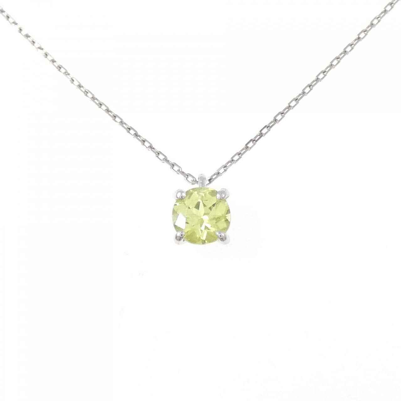 PT900/PT850 ペリドット ネックレス 0.53CT