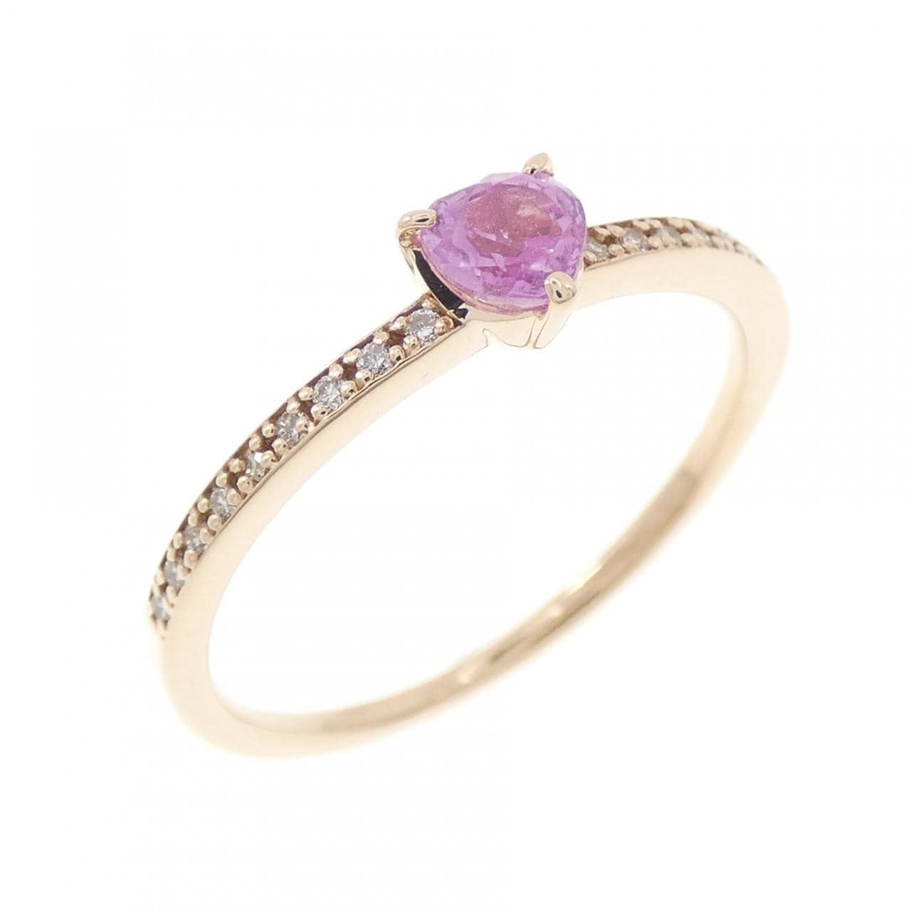 K18PG ハート サファイヤ リング 0.327CT