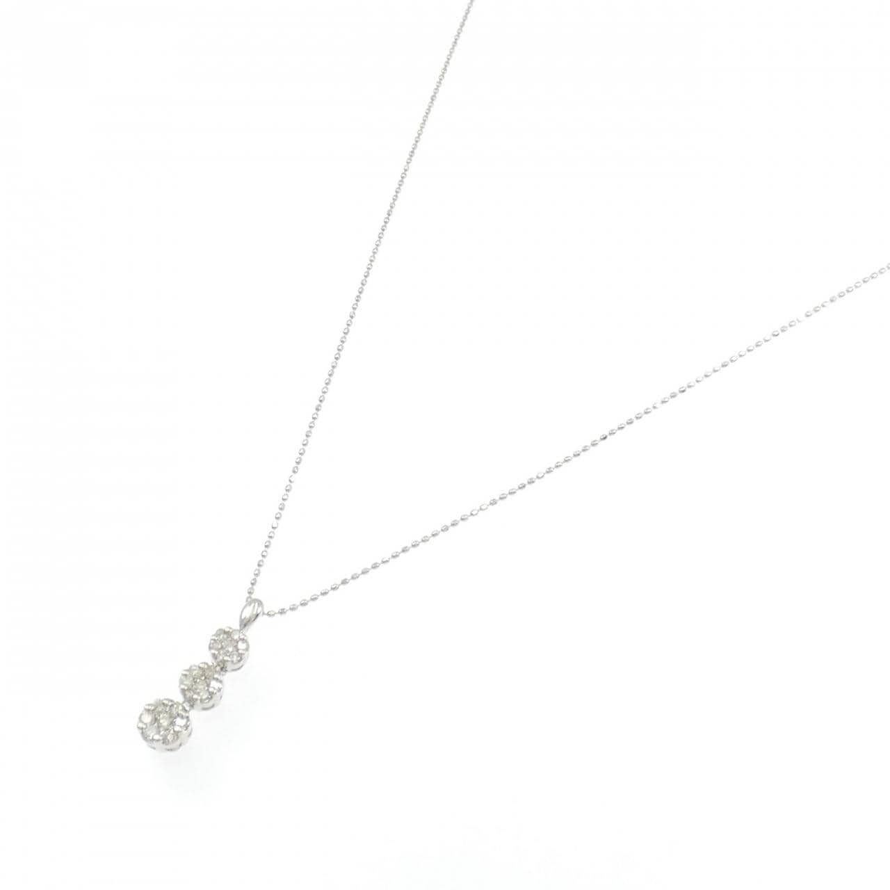 K18WG ダイヤモンド ネックレス 0.37CT