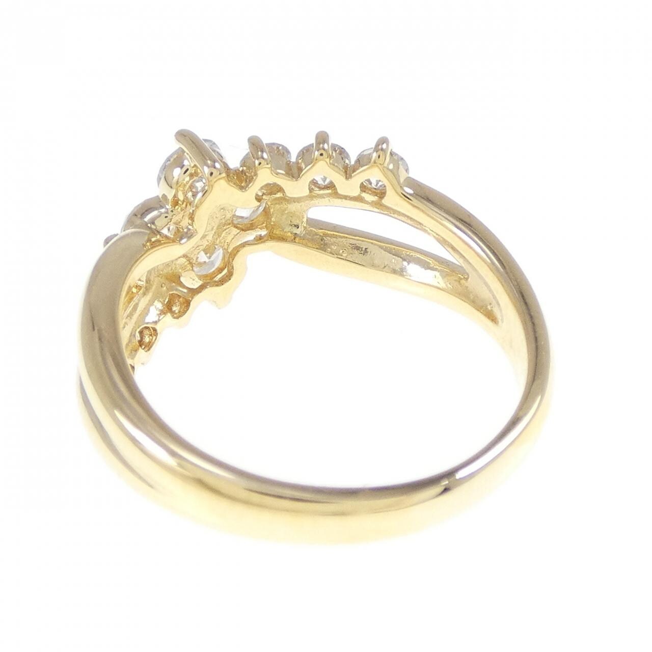 K18YG フラワー ダイヤモンド リング 0.75CT