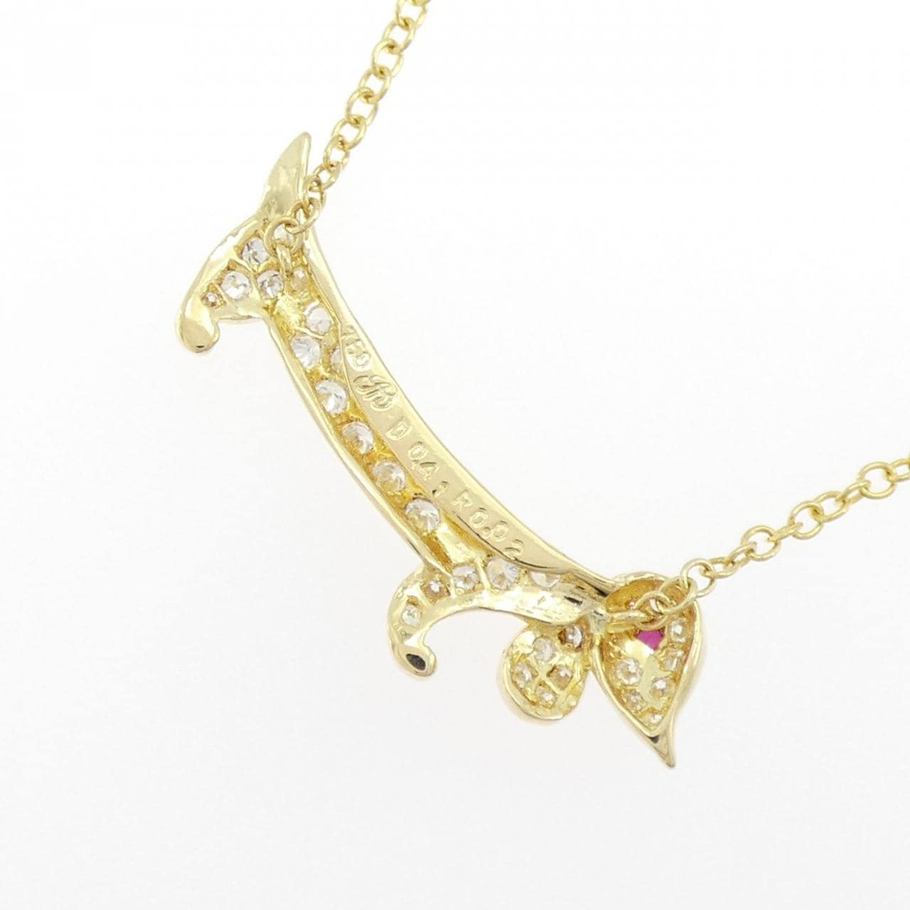 750YG狗狗紅寶石項鏈0.02CT