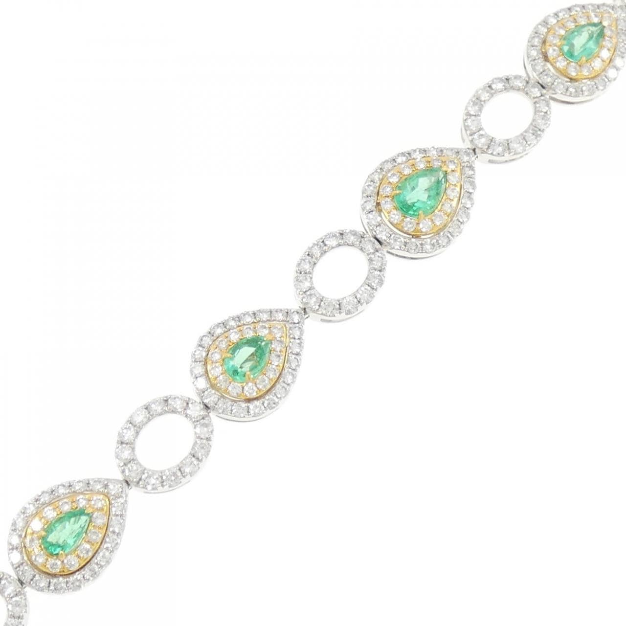 K18WG/K18YG Emerald Bracelet 2.32CT