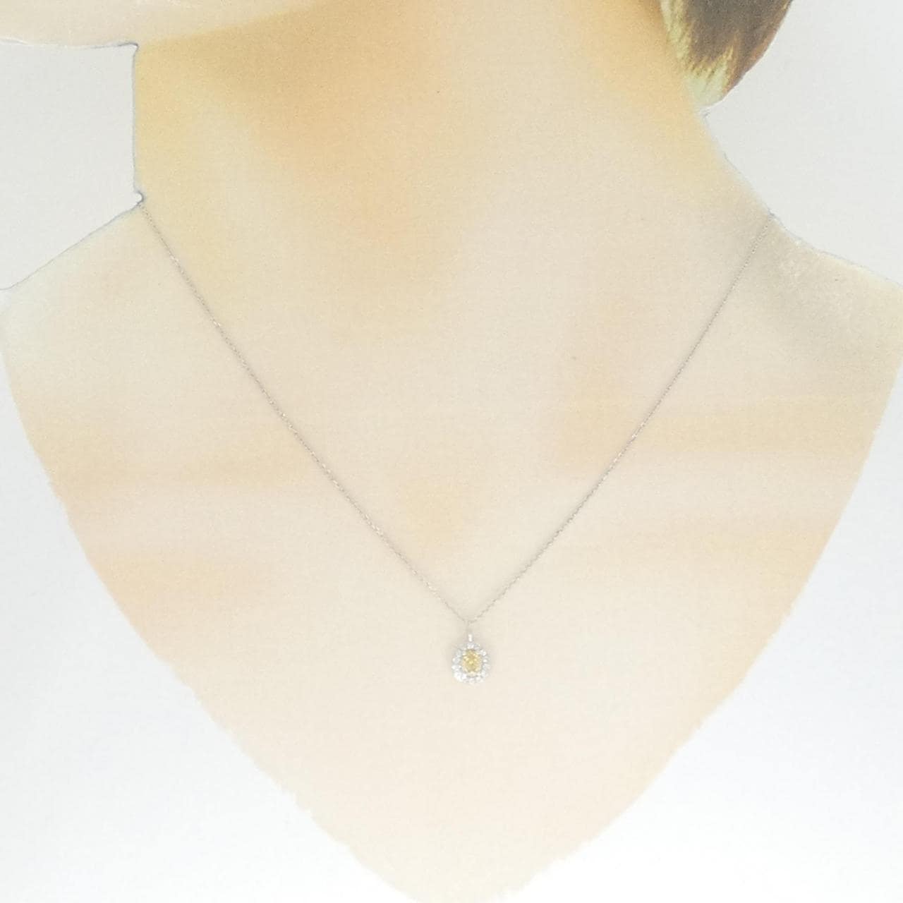 【新品】K18WG ダイヤモンド ネックレス 0.32CT