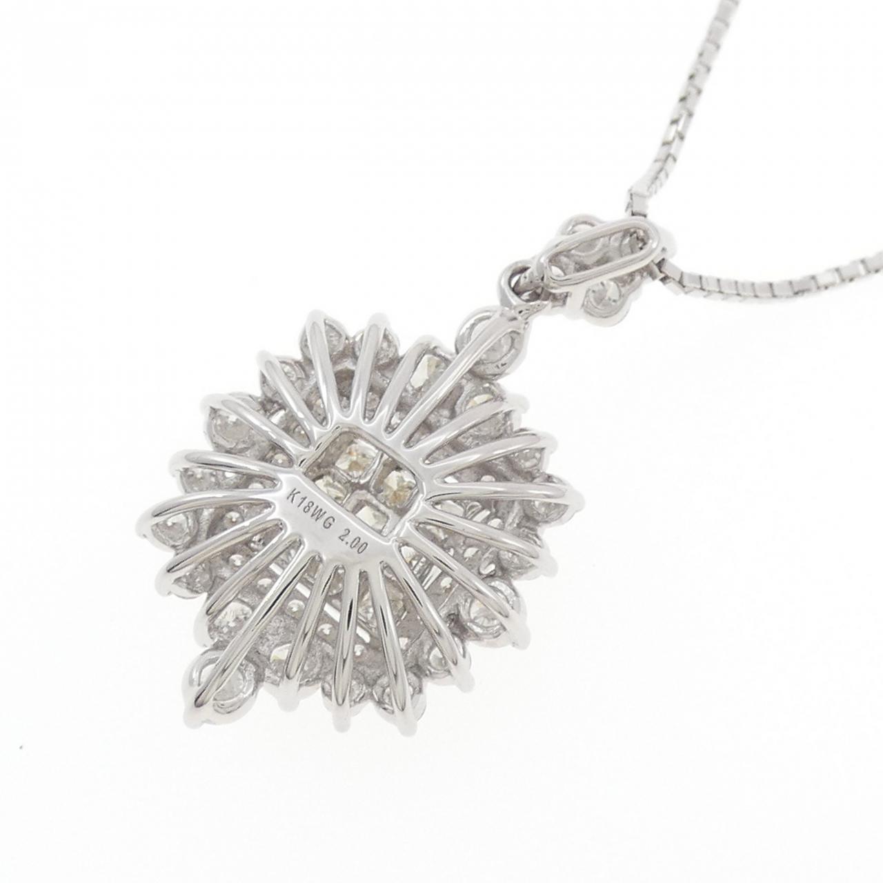 K18WG ダイヤモンド ネックレス 2.00CT