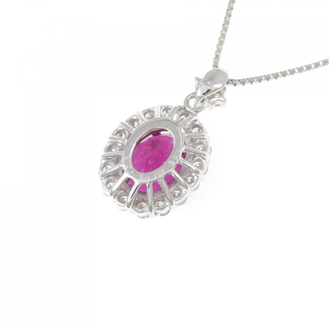 K18WG ルベライトトルマリン ネックレス 1.35CT
