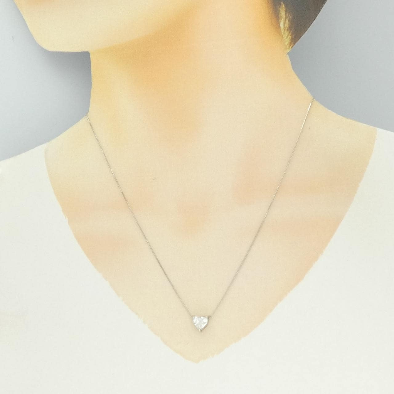 PT850 ダイヤモンド ネックレス 1.001CT I I1 ハートシェイプ