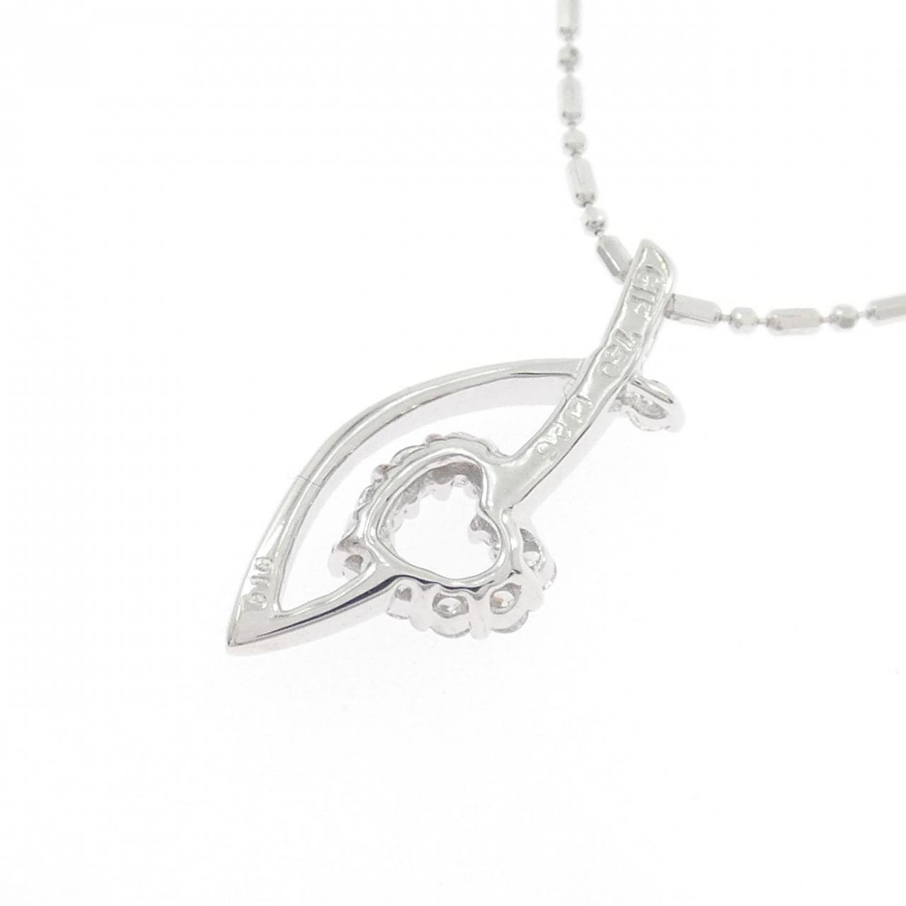 750WG ハート ダイヤモンド ネックレス 0.18CT