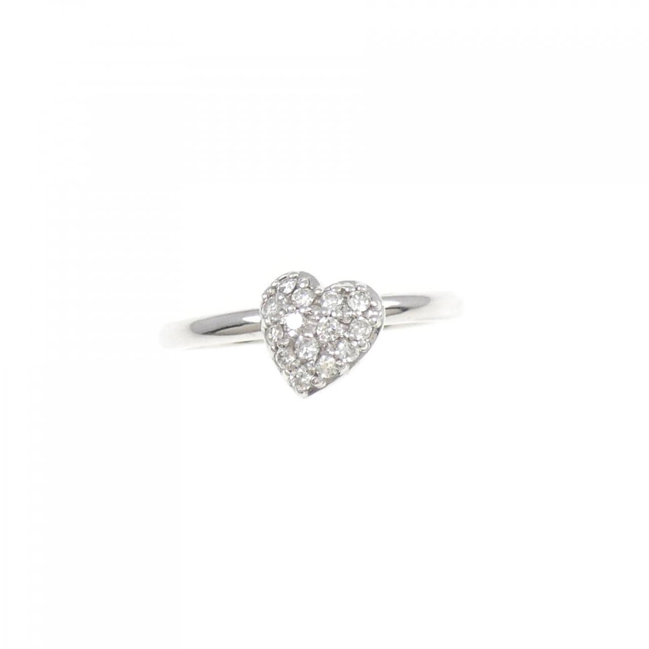 K18WG heart Diamond ring 0.15CT