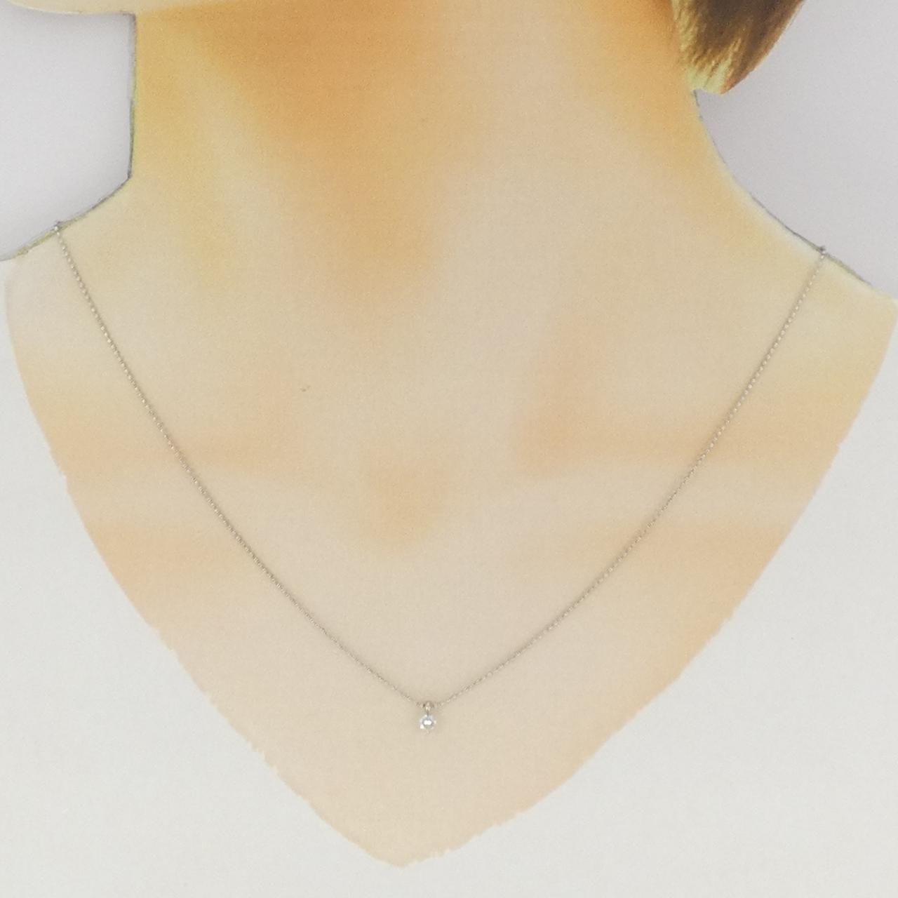 PT900/PT850 ソリティア ダイヤモンド ネックレス 0.10CT