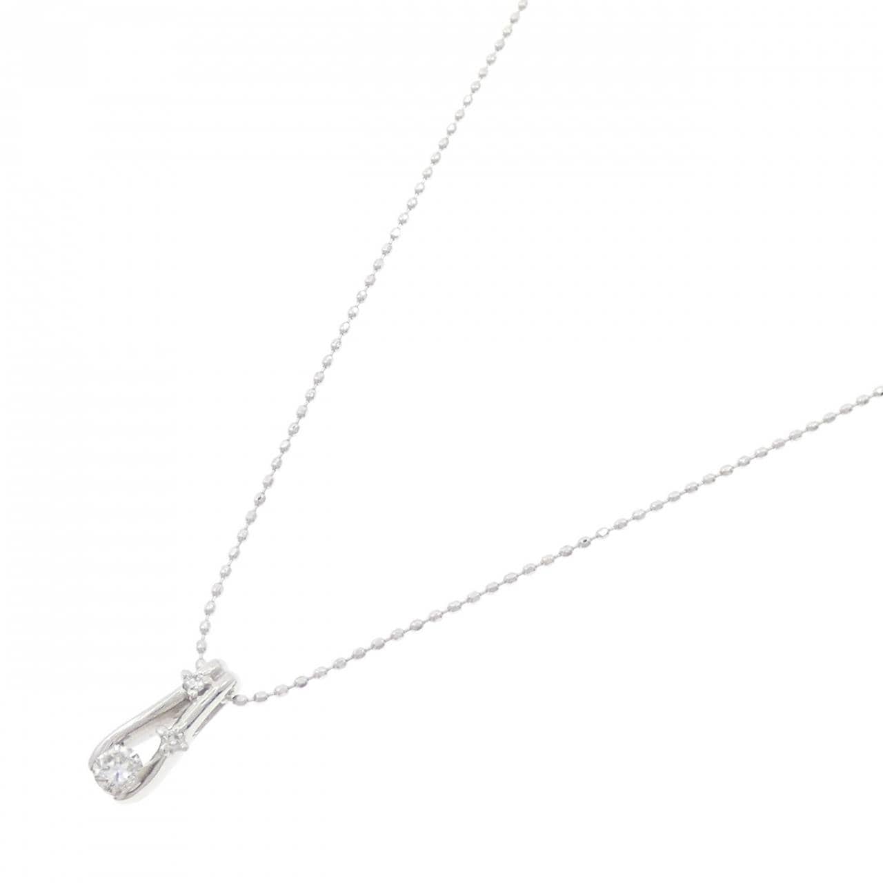 K18WG ダイヤモンド ネックレス 0.12CT