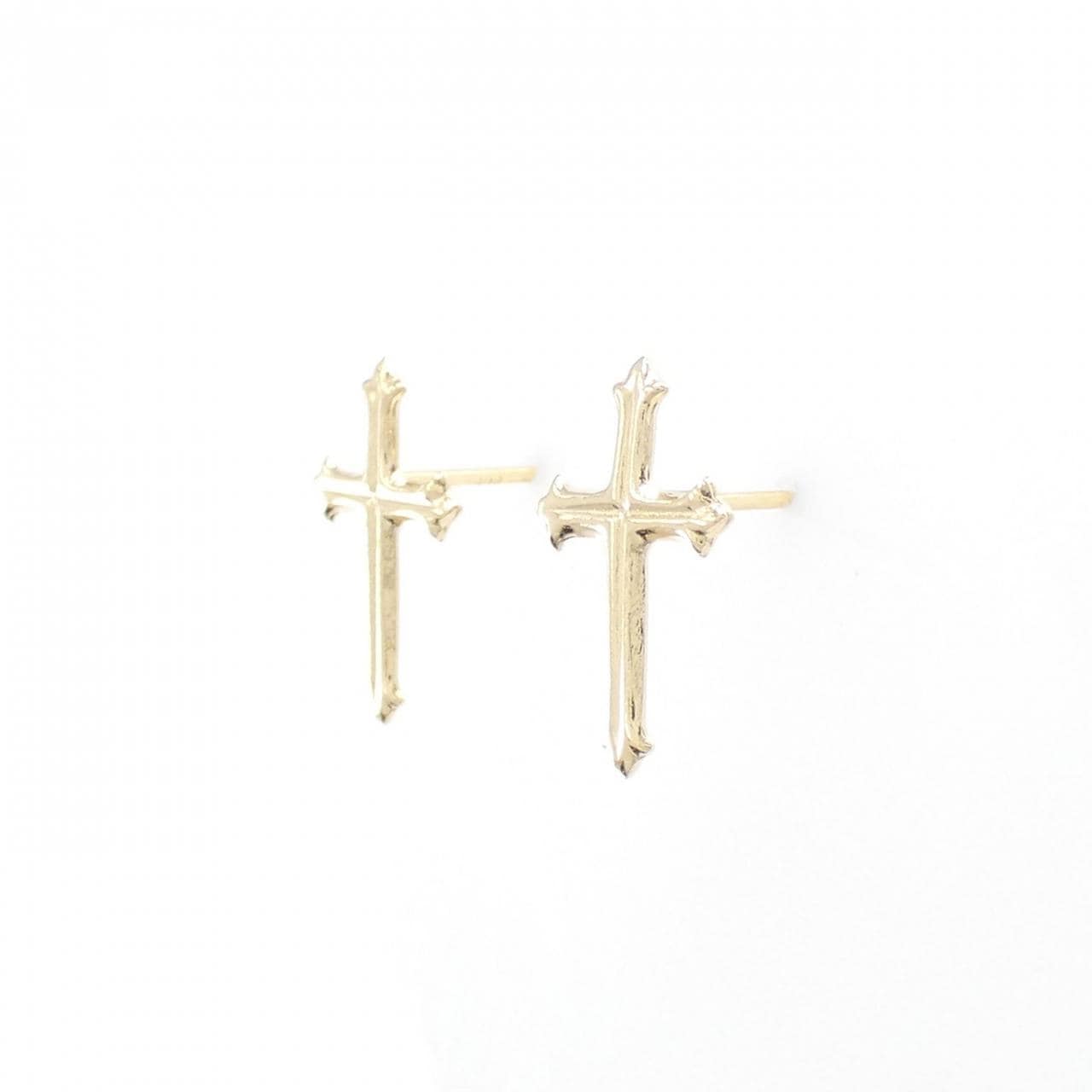 [BRAND NEW] K18YG Cross Earrings