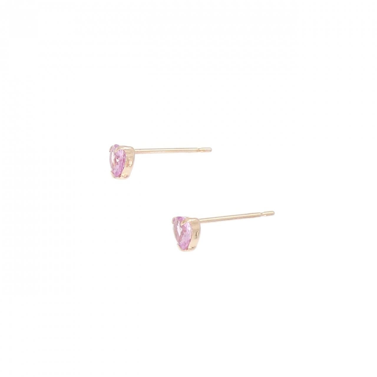 [BRAND NEW] K18PG Heart Sapphire Earrings 0.40CT