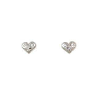 PT900 ハート ダイヤモンド ピアス 0.04CT