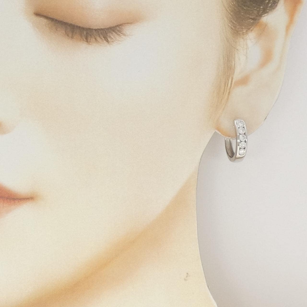PT900 フープ ダイヤモンド ピアス 1.00CT