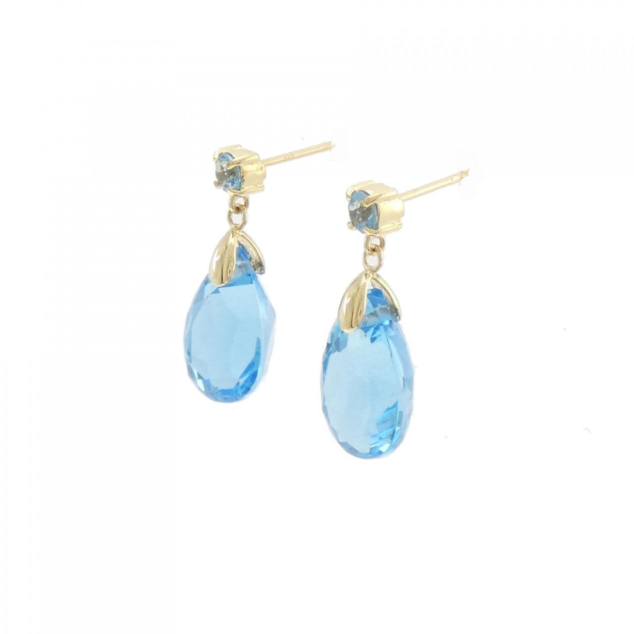 K18YG Blue Topaz Earrings 10.00CT