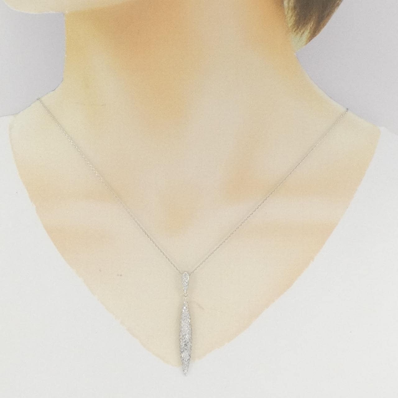 750WG/K18WG パヴェ ダイヤモンド ネックレス 1.26CT