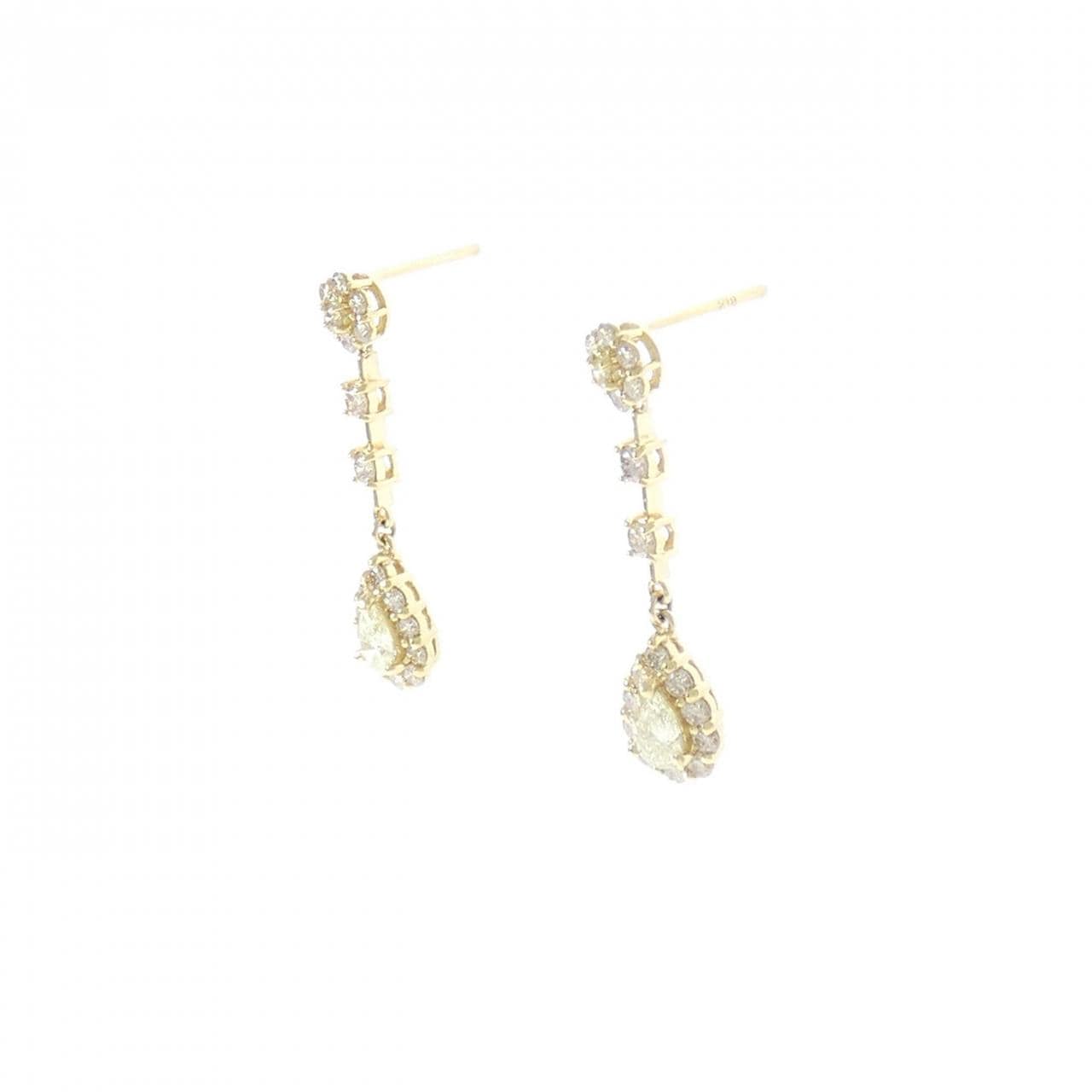 [BRAND NEW] K18YG Diamond earrings 0.80CT