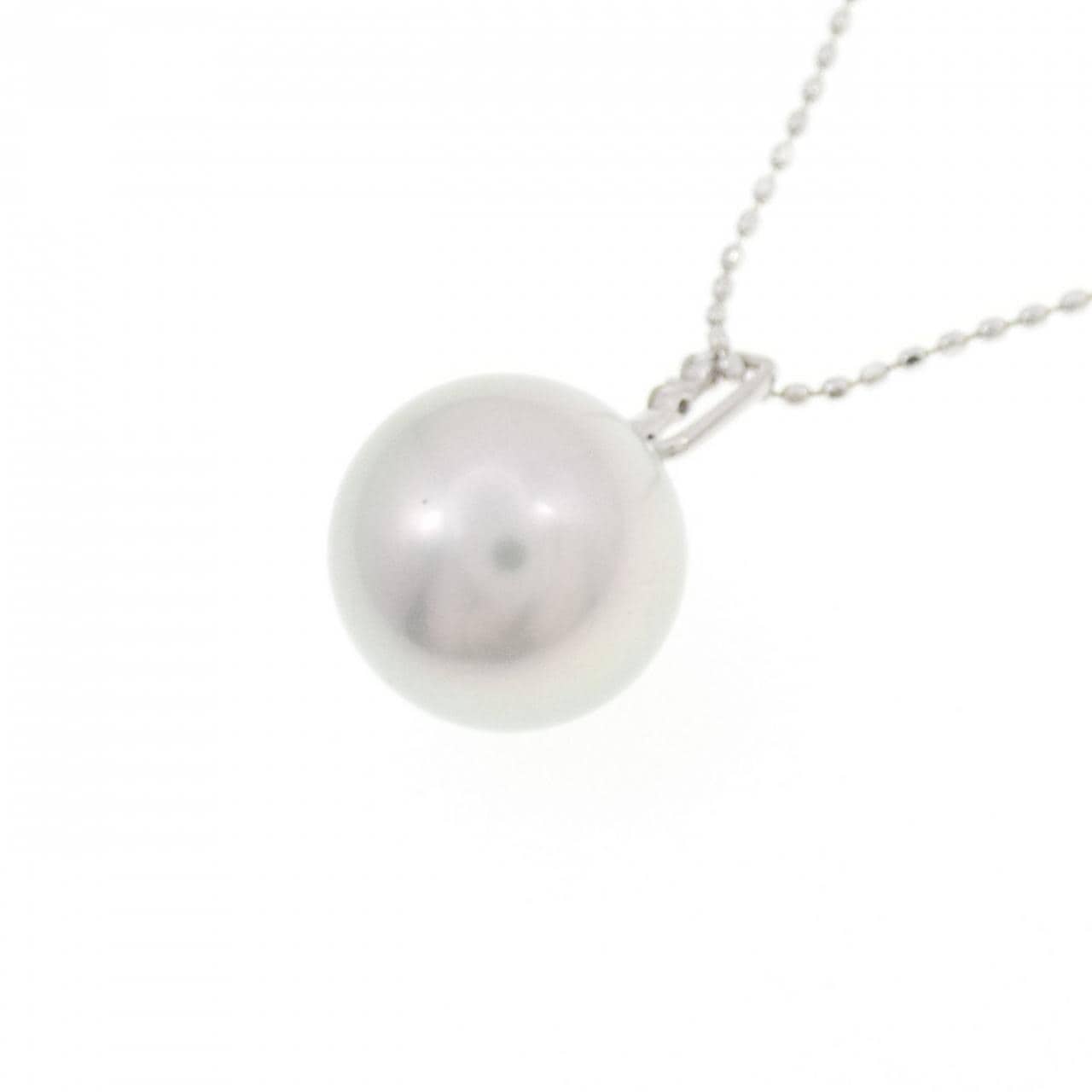 K18WG 白蝶パール ネックレス 10.4mm