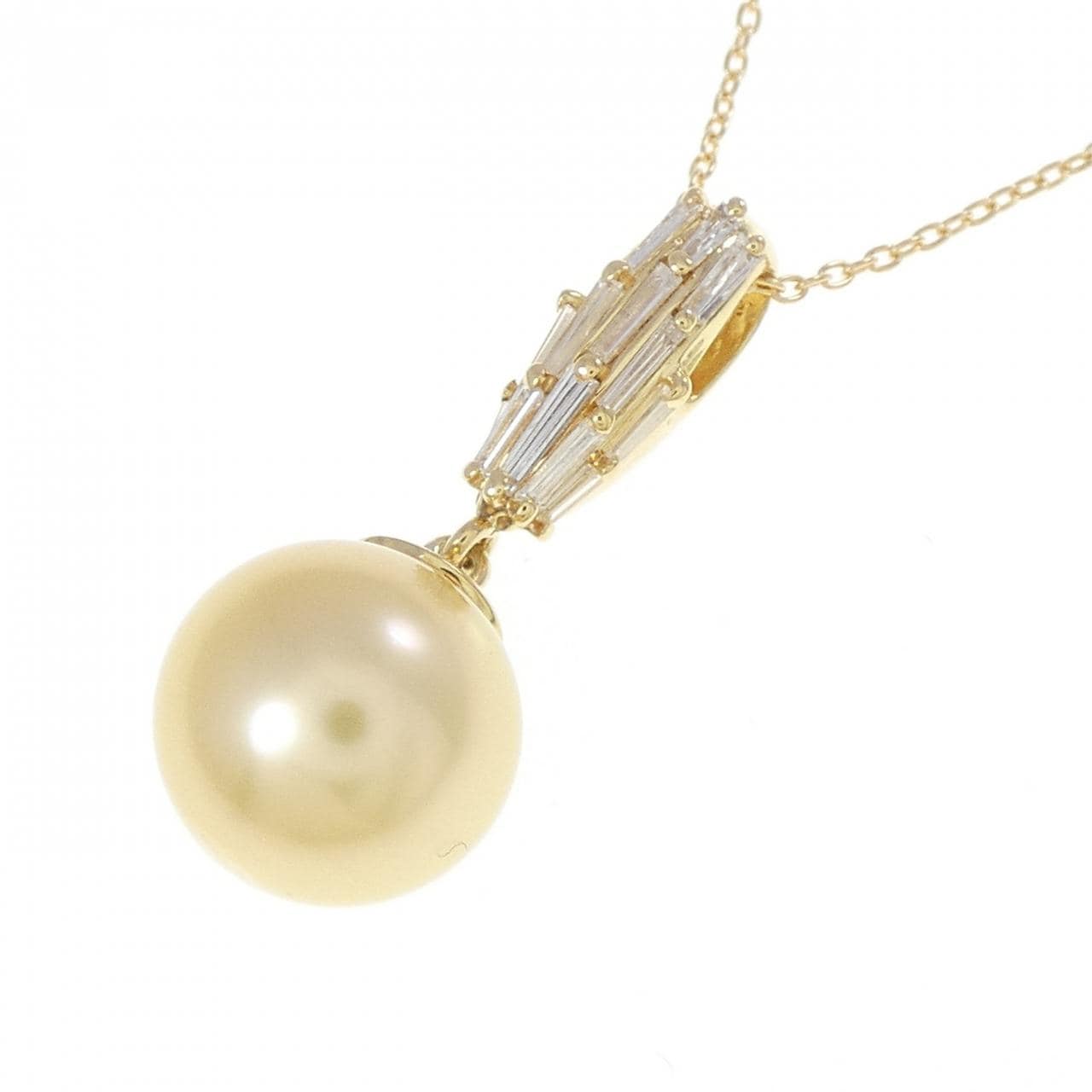 K18YG 白蝶パール ネックレス 9.3mm