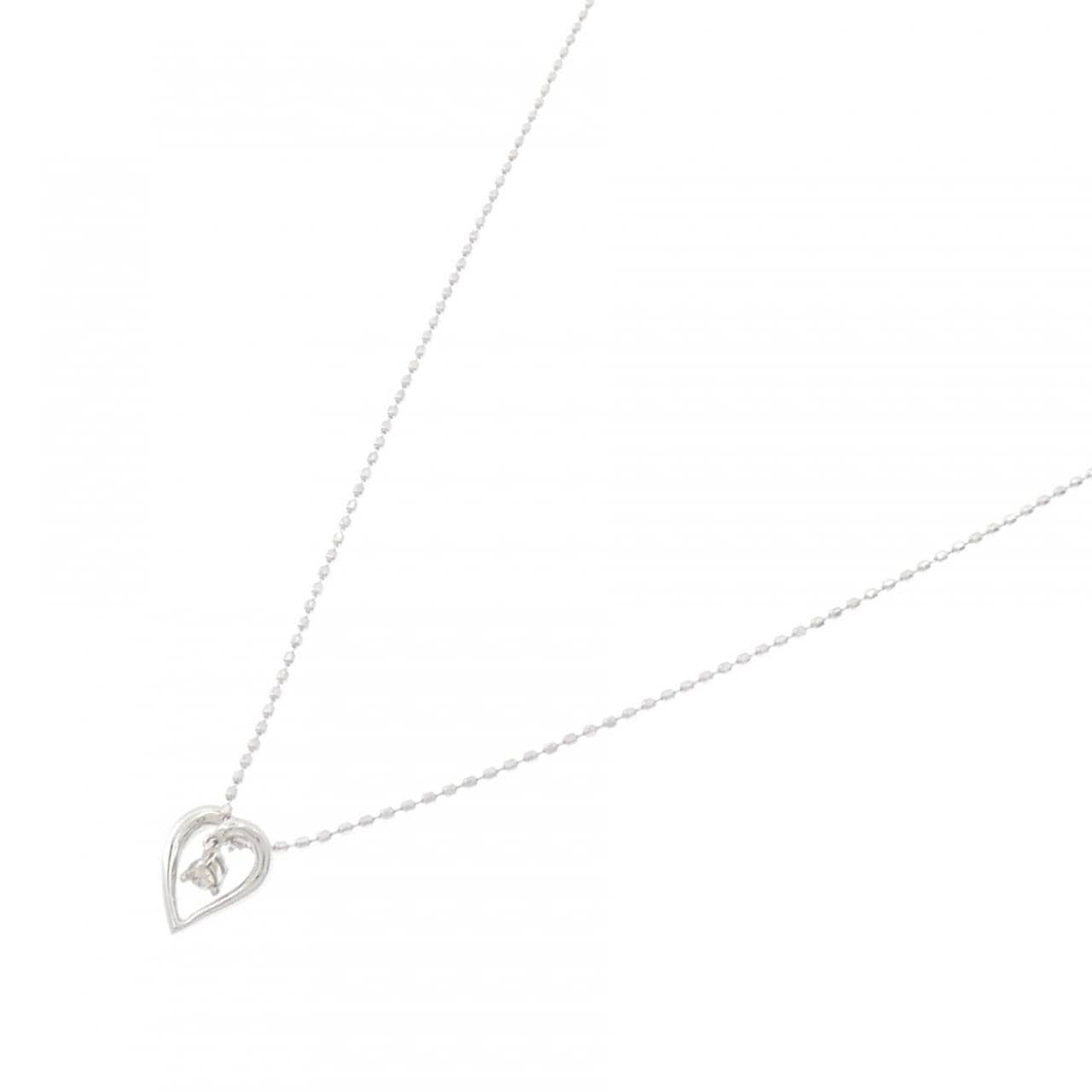 K18WG ハート ダイヤモンド ネックレス 0.03CT